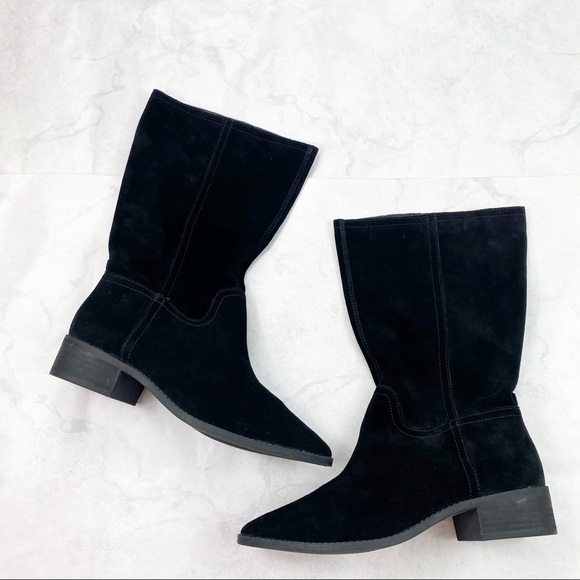 [Lucky Brand] Classic Black Pointed Toe Boots - Picture 4 of 5